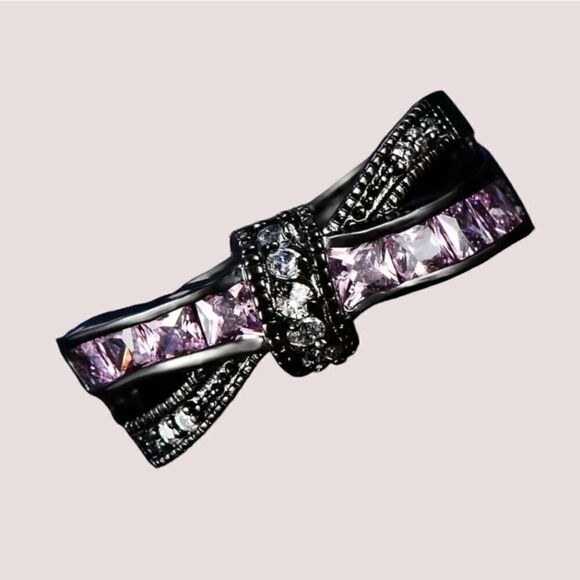 Gothic Style Ring Trendy X Shape Knot Design Inlaid Shining Zircons SIZE 10 - Picture 1 of 8